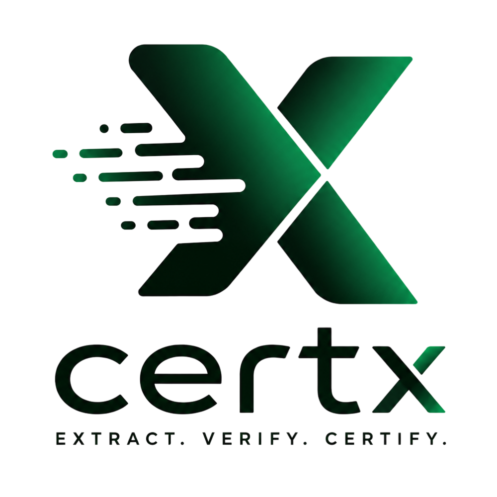 CertX — extract, verify, certify